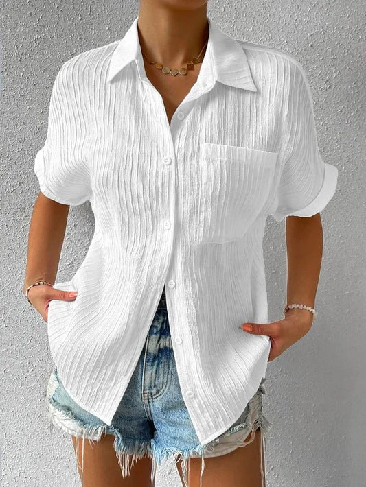 2025 Women's Button Down Casual Cotton Shirt