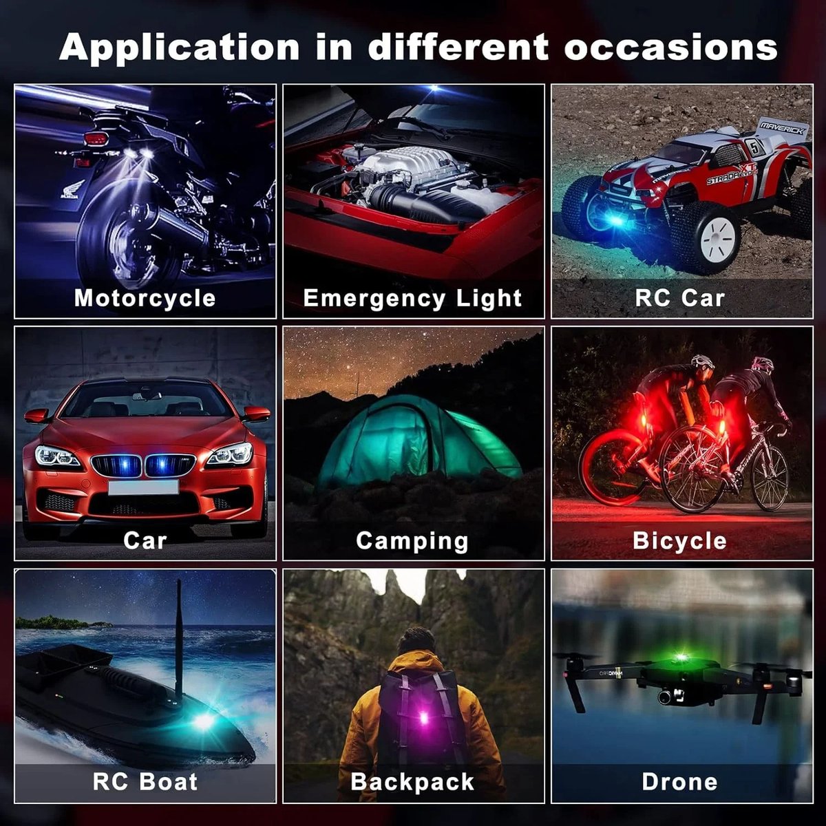 7 Colors Wireless Led Lights with Remote