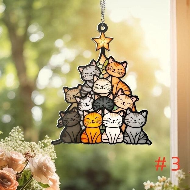 🔥🔥LAST DAY BIG SALE--Acrylic Cat Tree Suncatcher Ornament