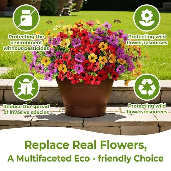 💥💥Upgraded high-grade material 🌱UV Resistant Lifelike Artificial Flowers