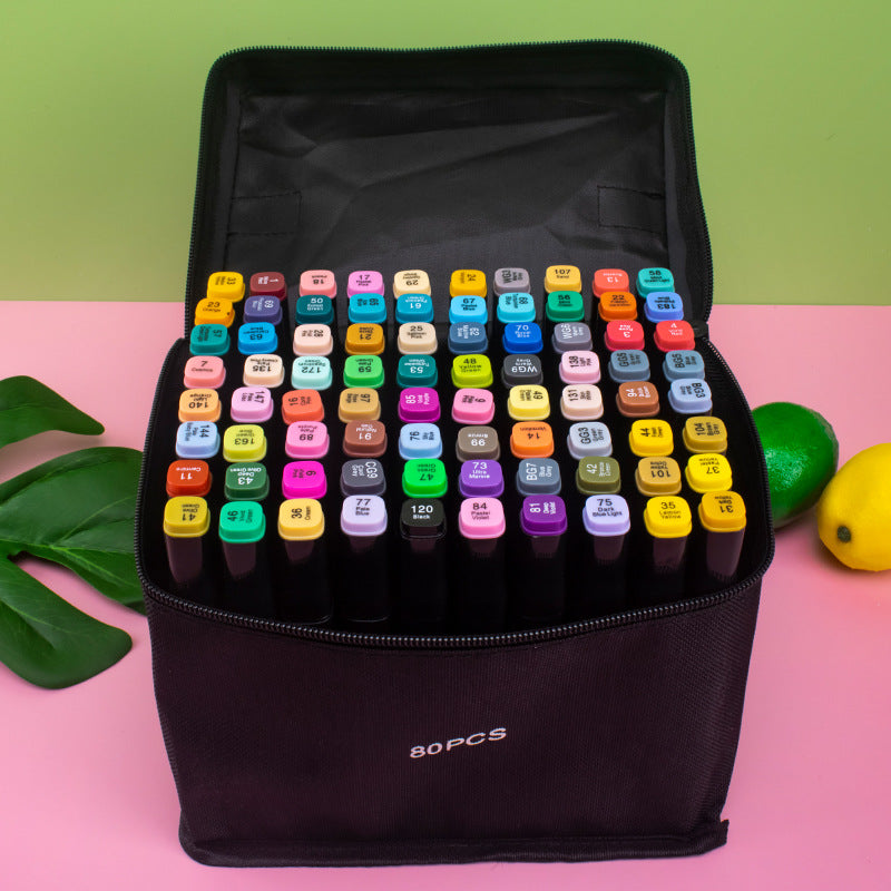 80 Colors Premium Dual Tip Markers Set with Carry Case