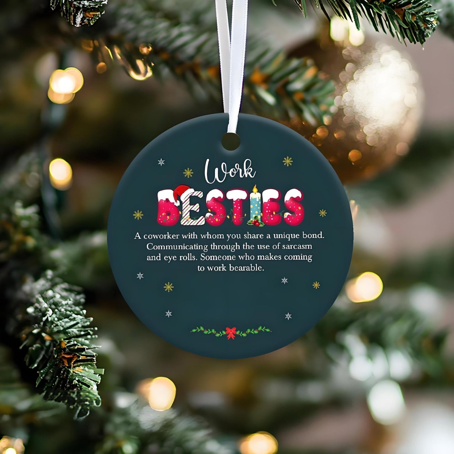 🎅Christmas Ornament for Coworker & Best Friend-Emotional Support💕