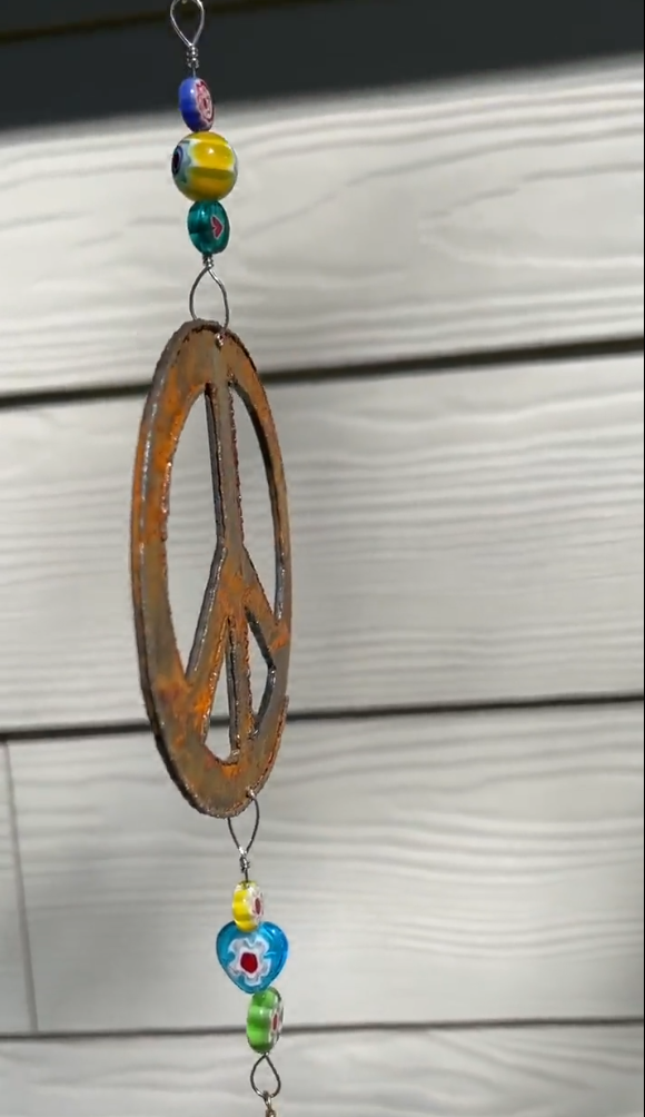 🔥🔥2025 Mother's Day Gift 50% Off--Rusty Peace and Love Wind Chime