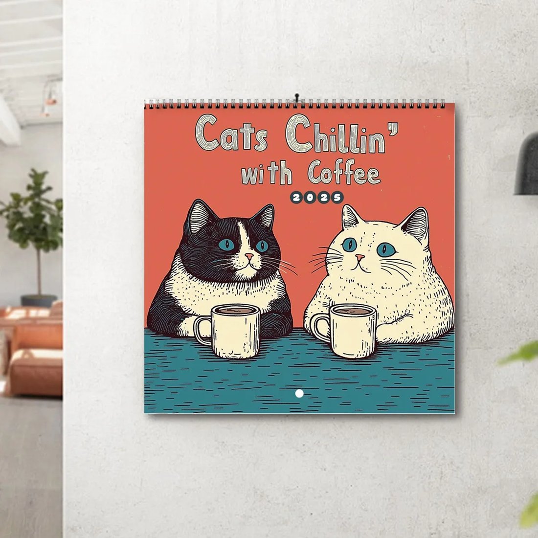 📅Year-end Promotion 49% Off🐈2025 Cat Calendar - Cats Chillin' With Coffee