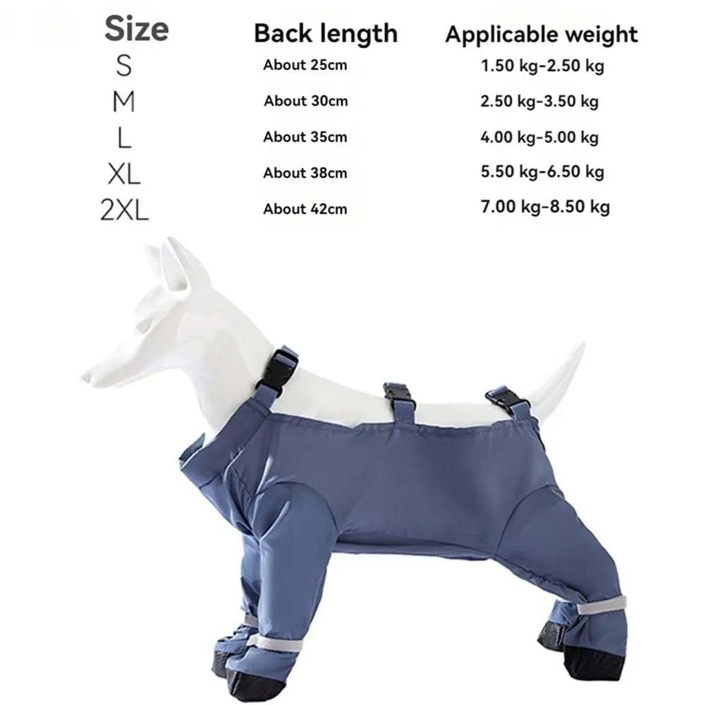 ✨New upgraded - Outdoor Dog Dust Proof Four Leg Pants Waterproof Dog Jumpsuit With Adjustable Buckle
