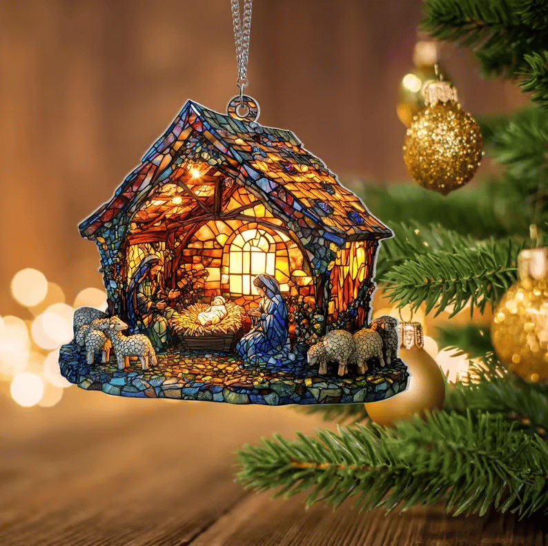 π2025 Christmas Home Decor-Nativity Jesus Christ Decoration Suncatcher