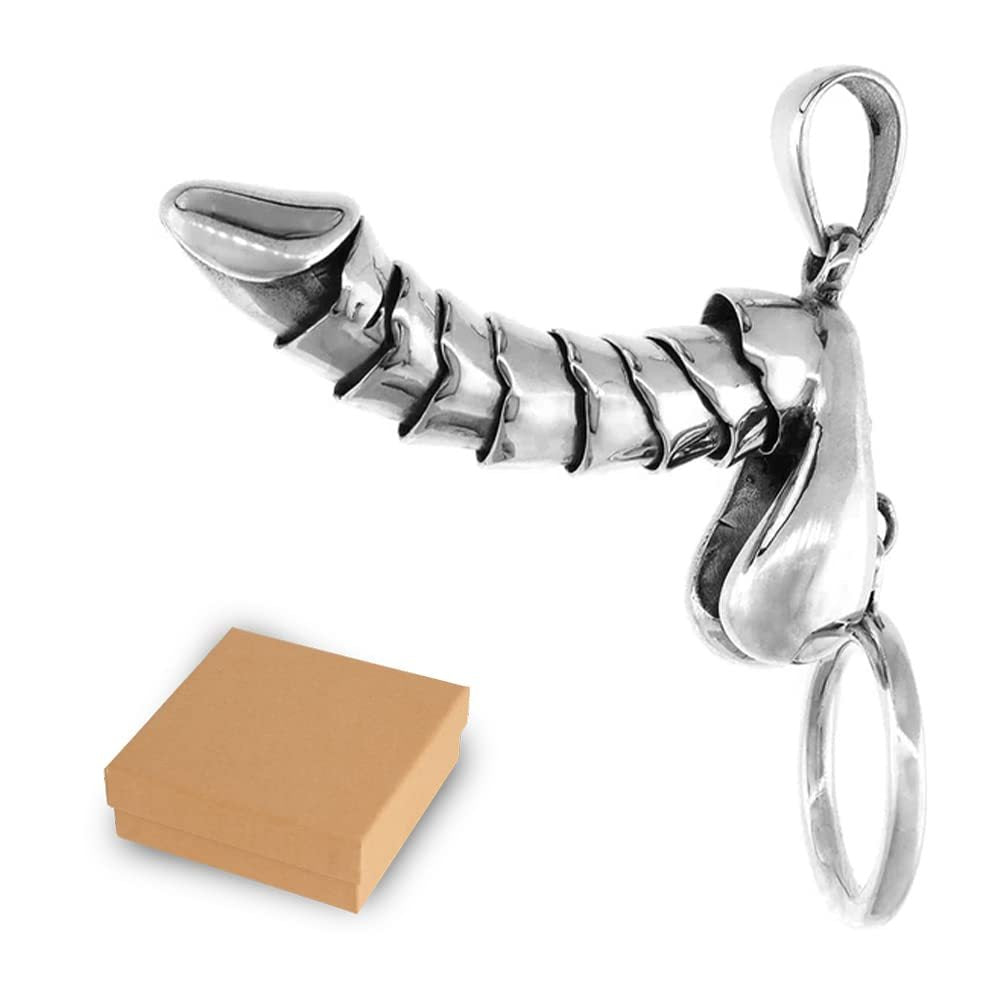 925 Sterling Silver Penis Pendant Pullable Penis Pendant, Hanging Male Sex Organ Pendant, Fun Gift