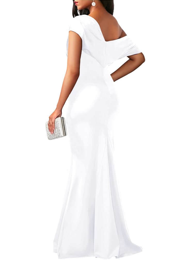 2025 WOMEN'S ELEGANT SLEEVELESS OFF SHOULDER BODYCON LONG FORMAL PARTY EVENING DRESS