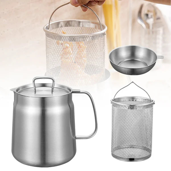 👨🍳2-in-1 304 Stainless Steel Multifunctional Oil Strainer Pot