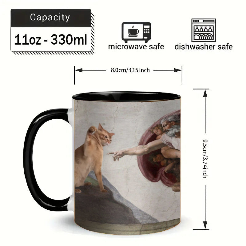 Vintage Funny Cat Art Mug
