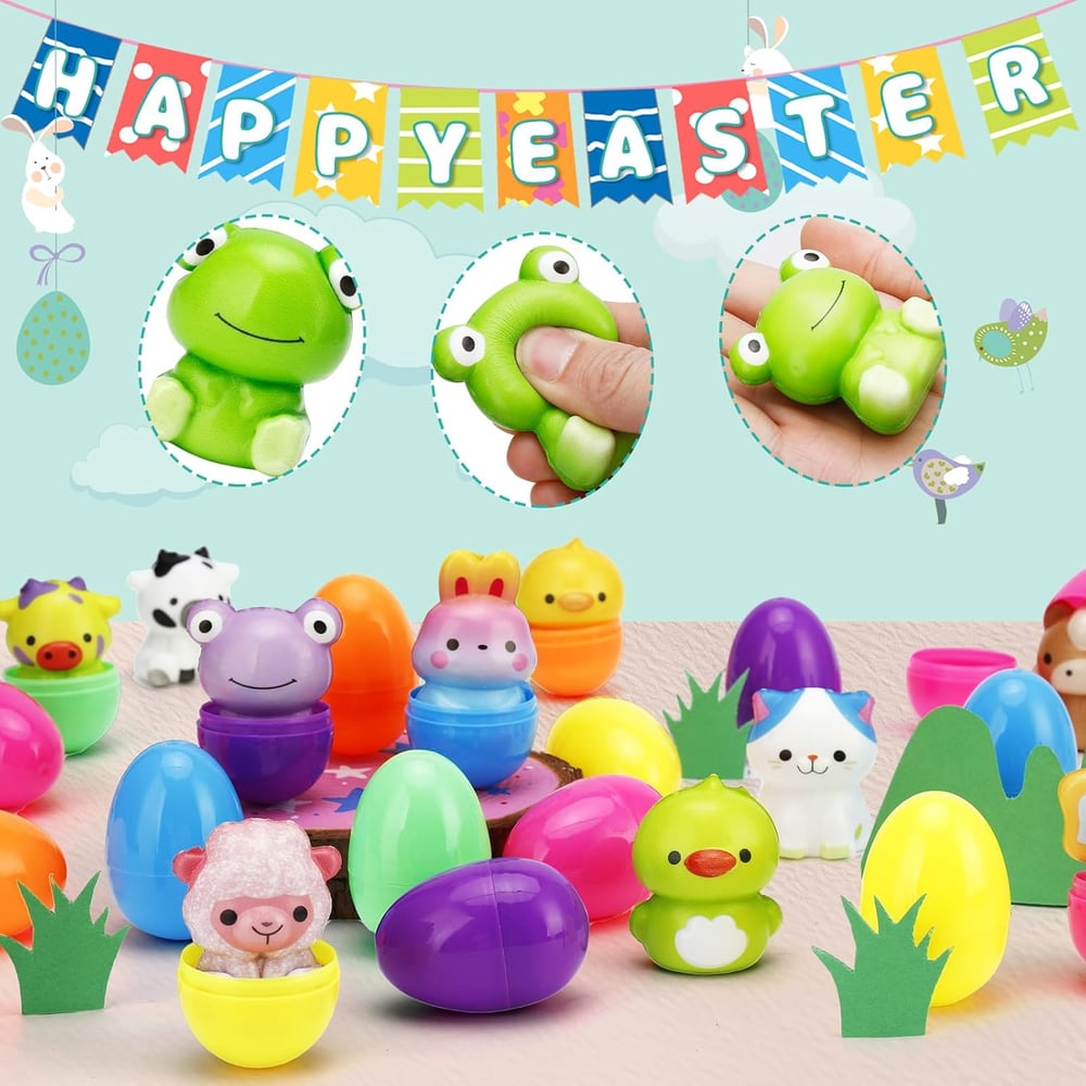 24 PCS Easter Eggs Prefilled Slow Rising Squishy Toys
