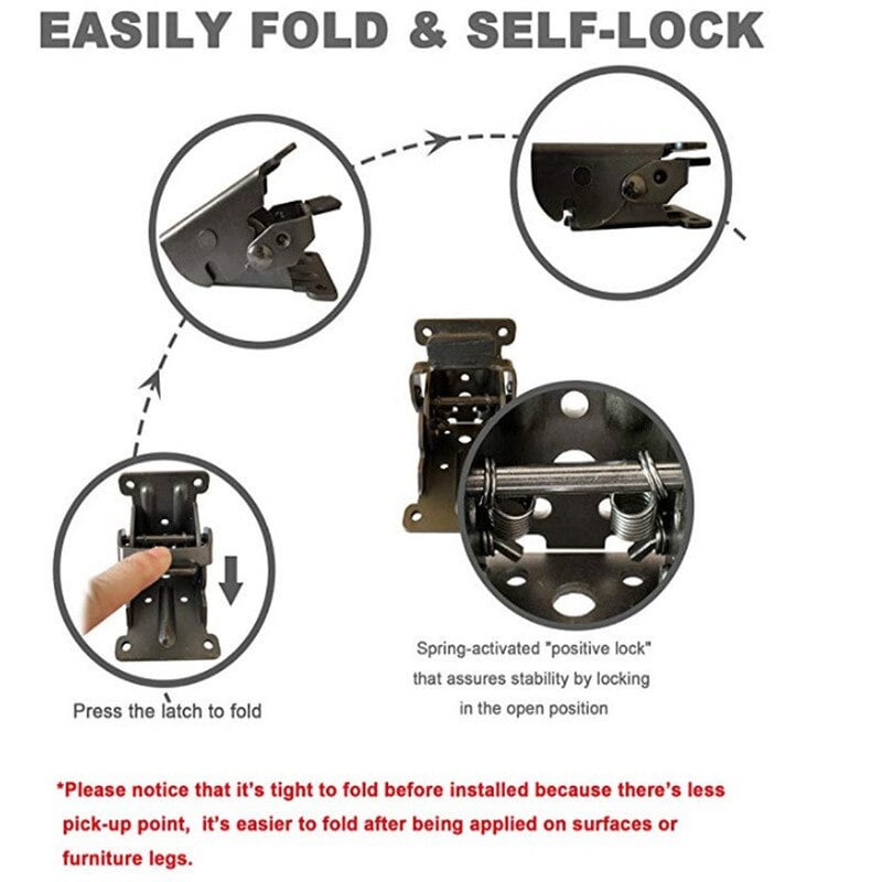 90 Degrees Self-locking Folding Hinge Anti-corrosion Invisible Connector