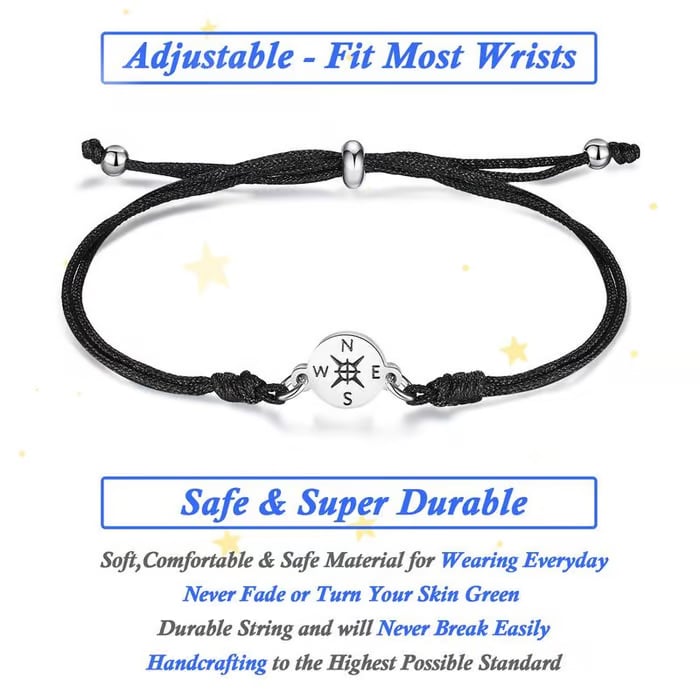 2025 Inspirational Graduation Gifts Compass Bracelet Set