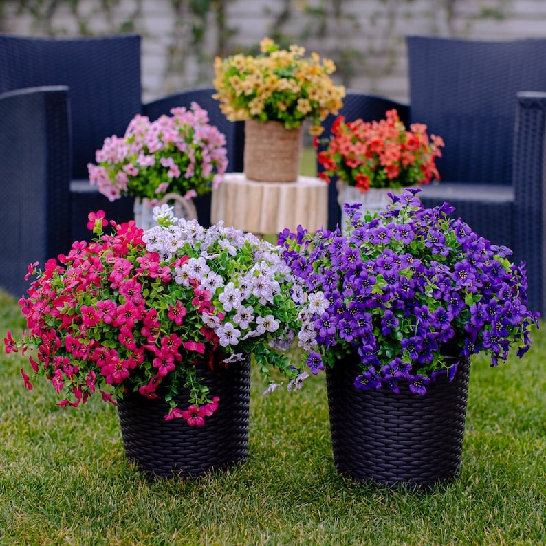 💥💥Upgraded high-grade material 🌱UV Resistant Lifelike Artificial Flowers