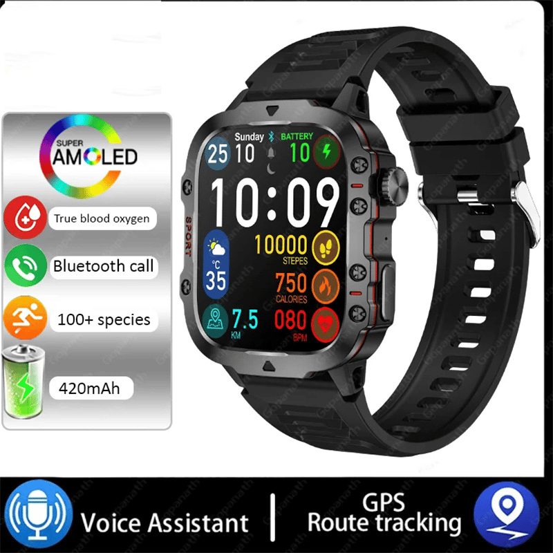 2024 Newest Men's Rugged Military Smart Watch for Android & IOS