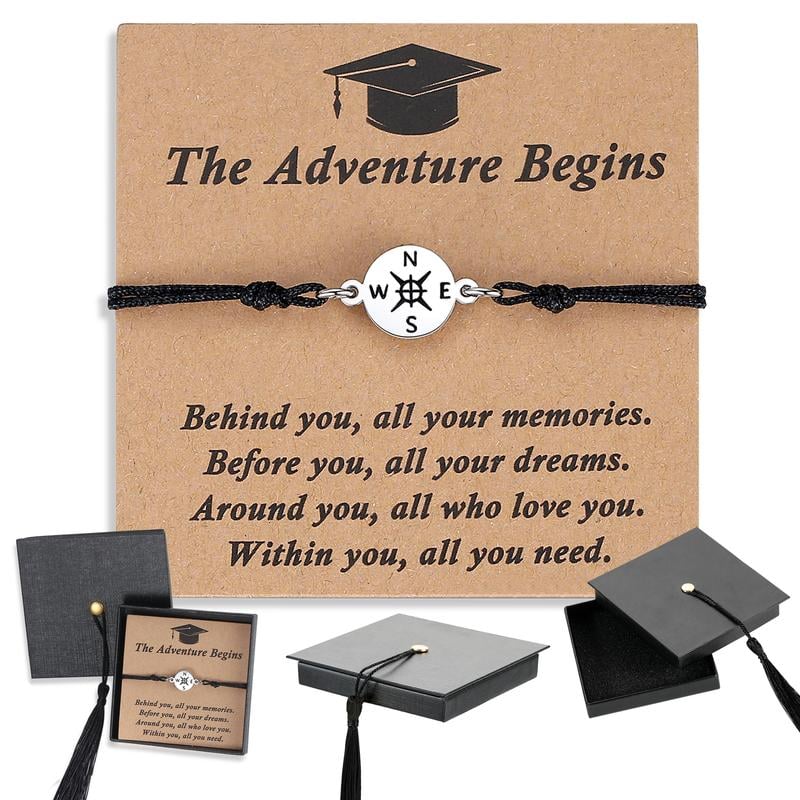 2025 Inspirational Graduation Gifts Compass Bracelet Set