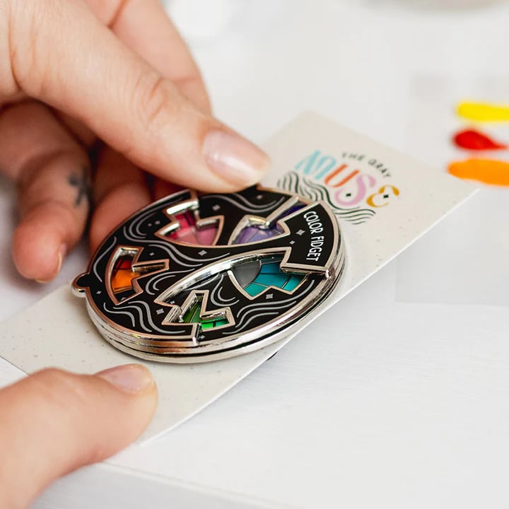 🔥Last Day: BUY 4 GET 4 FREE -🌈Color Fidget Enamel Pin(✨A Wheel Of Twenty Hues)