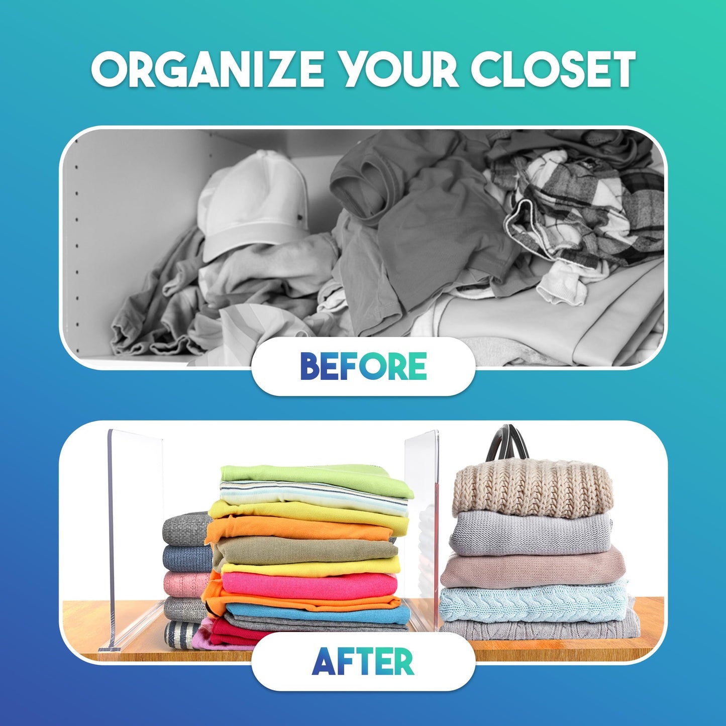 Acrylic Shelf Dividers for Closet Organization