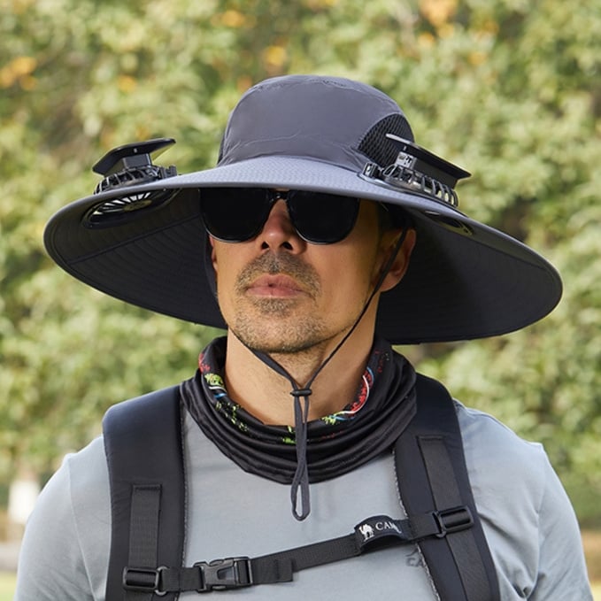 2025 New Solar Fan Outdoor Fishing Hat