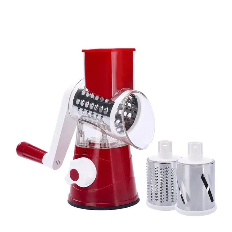 🧑🍳Kitchen Artifact --3 in 1 Rotary Cheese Grater Vegetable Slicer