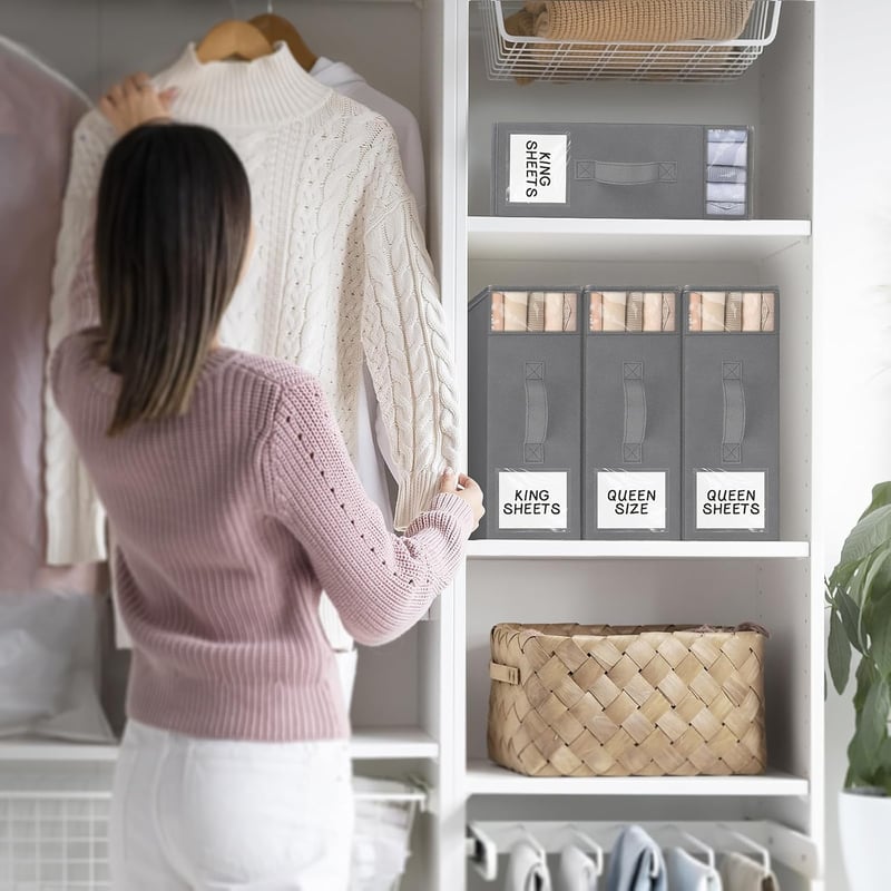 Sturdy Foldable Bed Sheet Closet Organizers and Storage