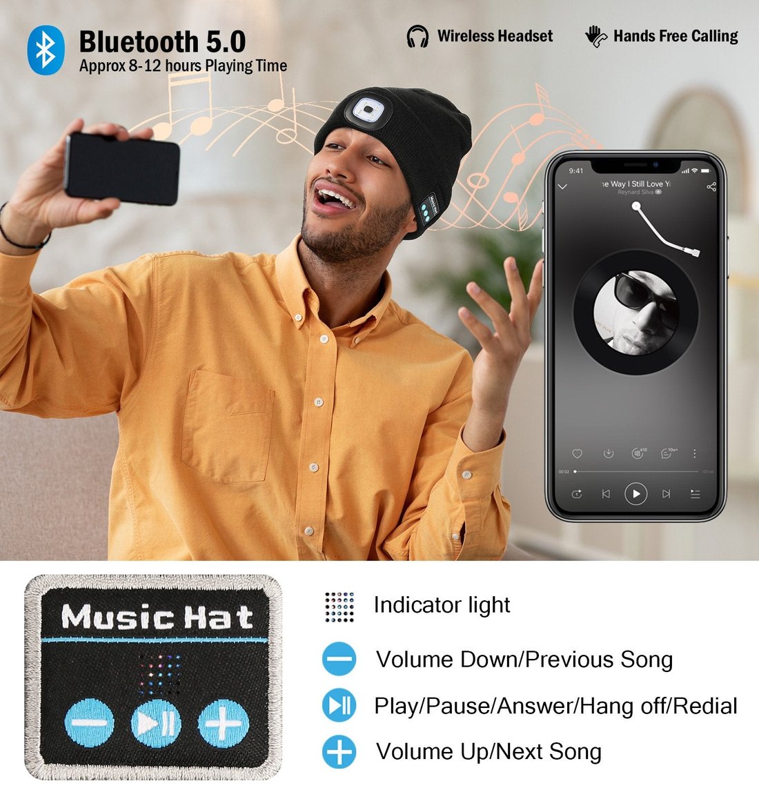 🧢🎁Year End Hot Sales 49% OFF💥3-in-1 Function Music Bluetooth Beanie