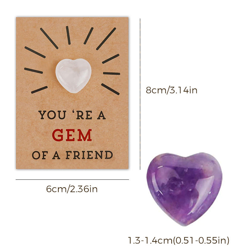 24 Pack Valentines Cards with Heart-Shape Stones