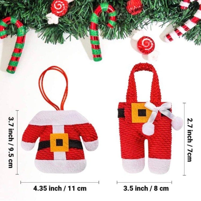 6 Pieces Christmas Silverware Holders Knife Fork Pouch Bag