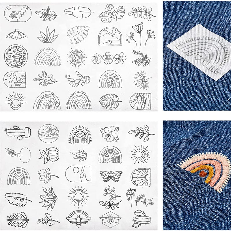 Water Soluble Flower Patterns for Embroidery