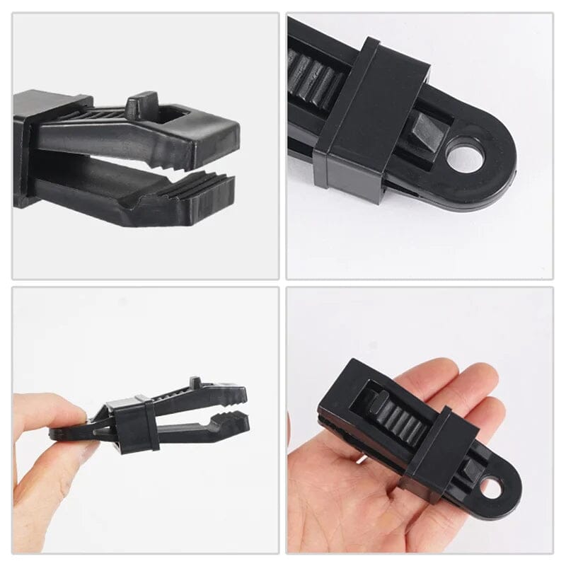Adjustable robust locking handle clip
