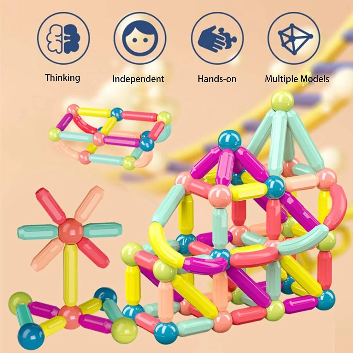 Last Day Special Sale 75% OFF -š„-Magnetic Balls and Rods Set Educational Magnet Building Blocks