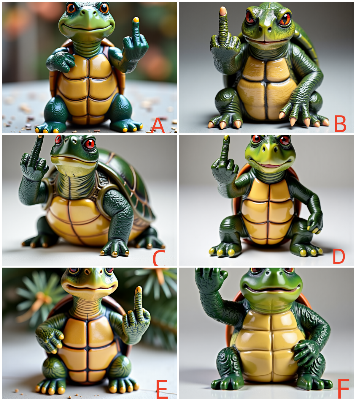 Middle Finger Sea Turtle Sculpture