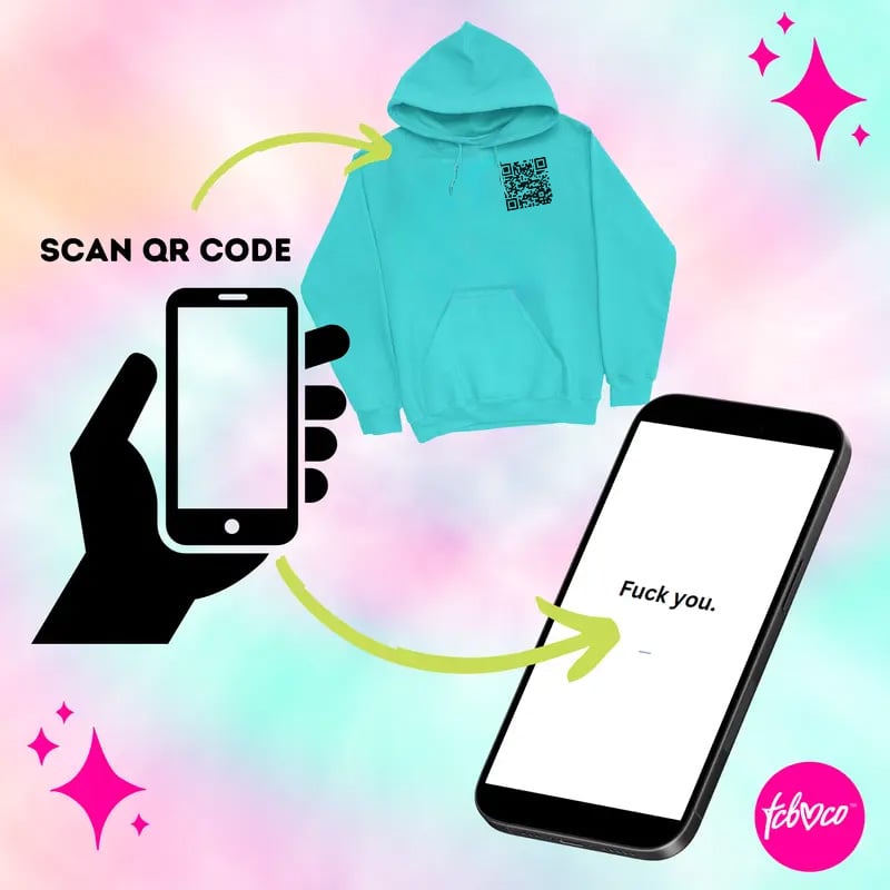 Funny FU QR Code Hoodie