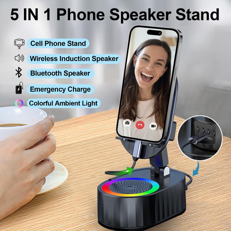 5-in-1 Mobile Phone Stand with Inductive Speaker