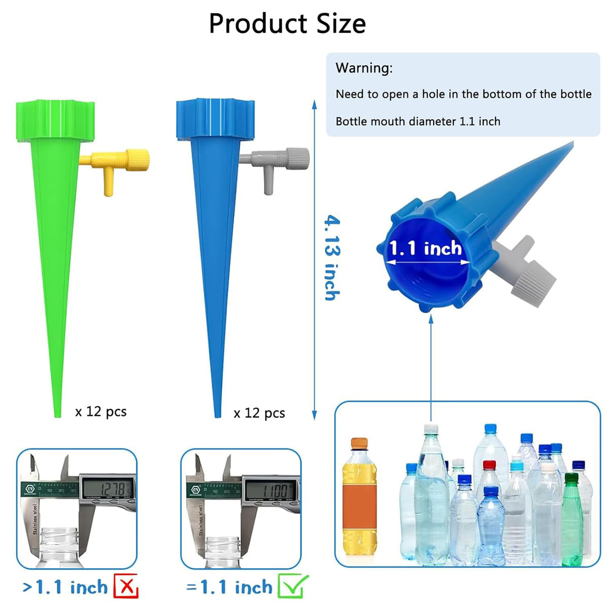 Adjustable Bottle-Top Plant Watering Spikes