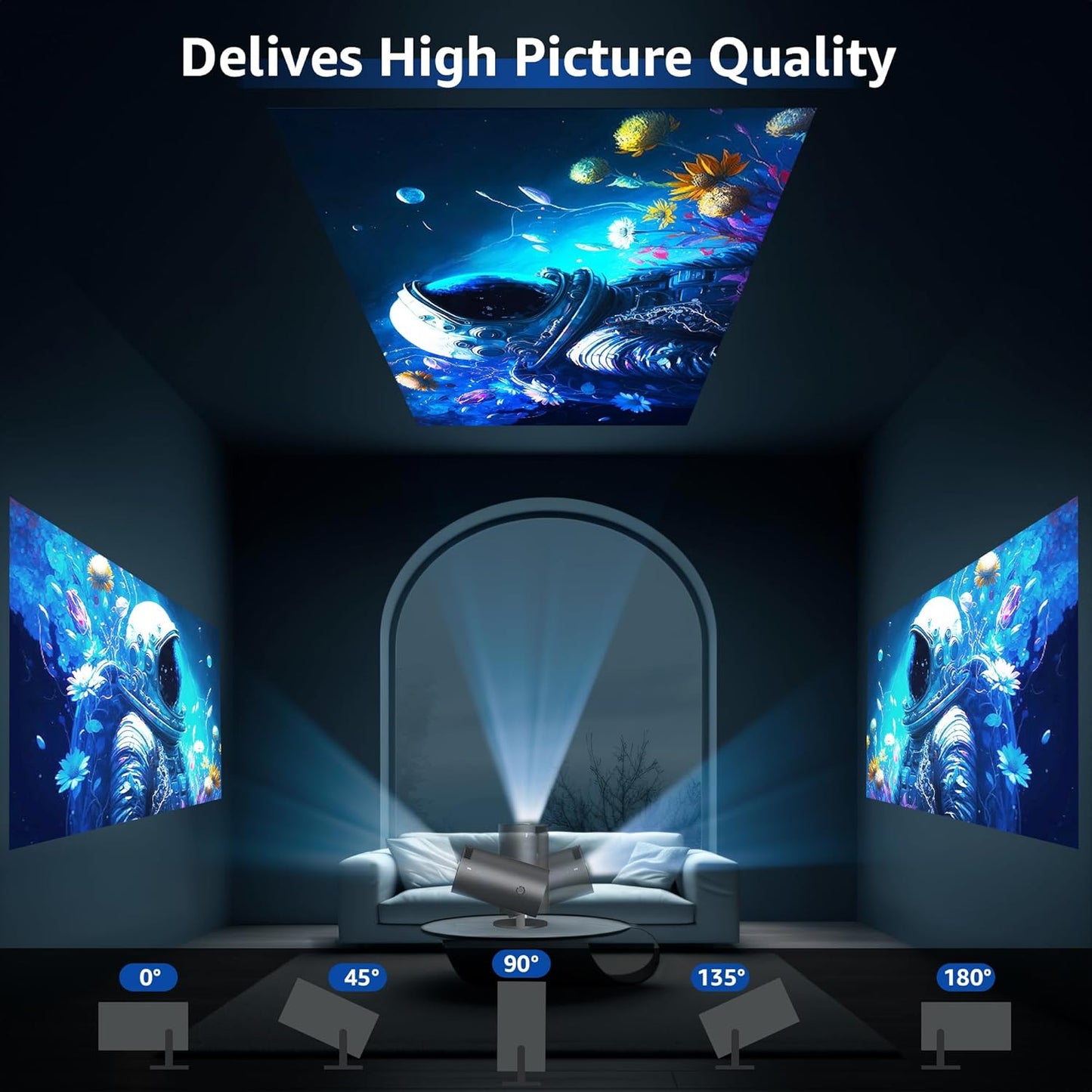 🎥✨Portable 2.4G/5G Wifi Smart Projector – 4K Home Cinema & Outdoor 1080P HD Projector