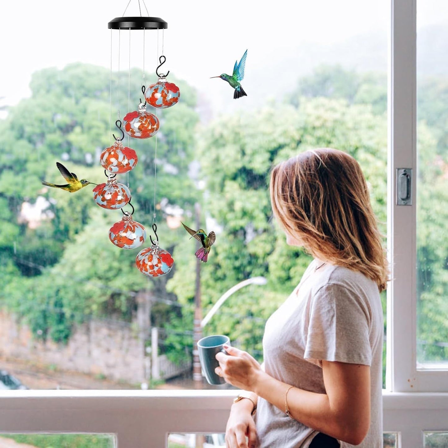 Never Leaks Wind Chime Hummingbird Feeder