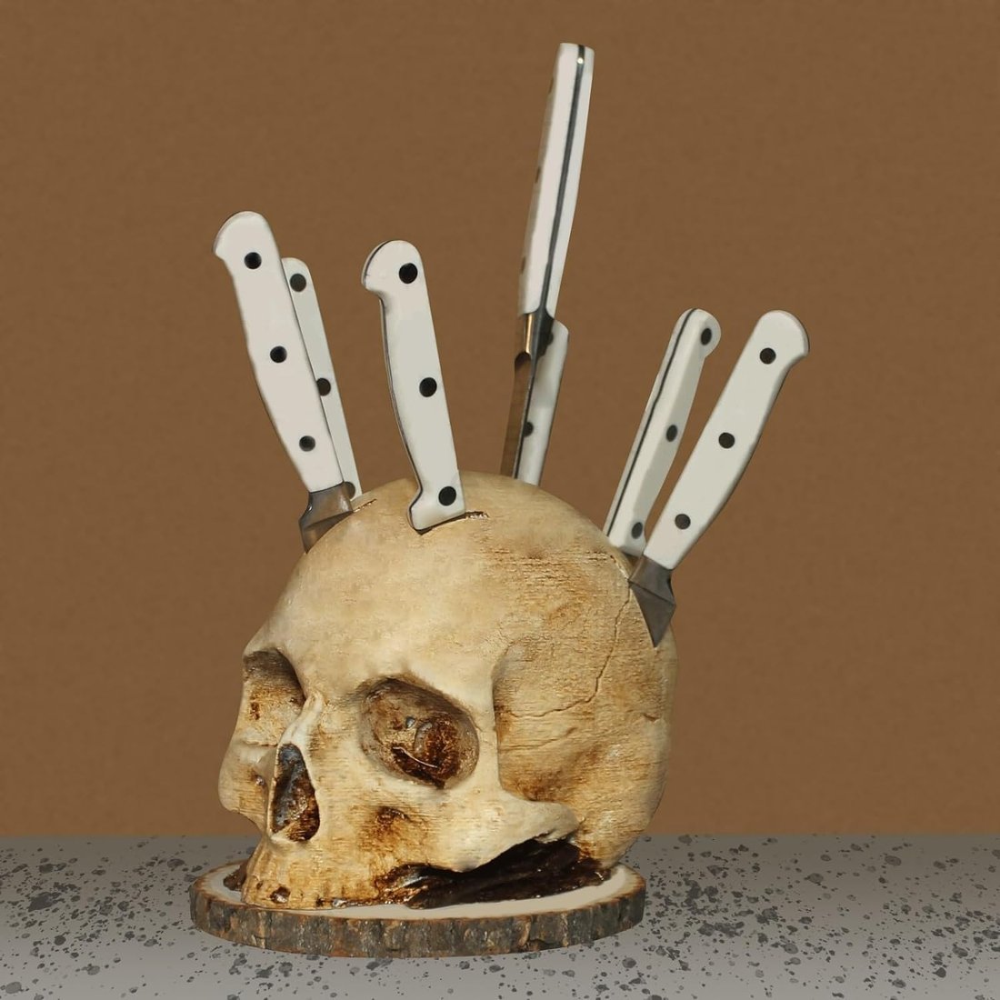 Skull Knife Holder for Kitchen Storage
