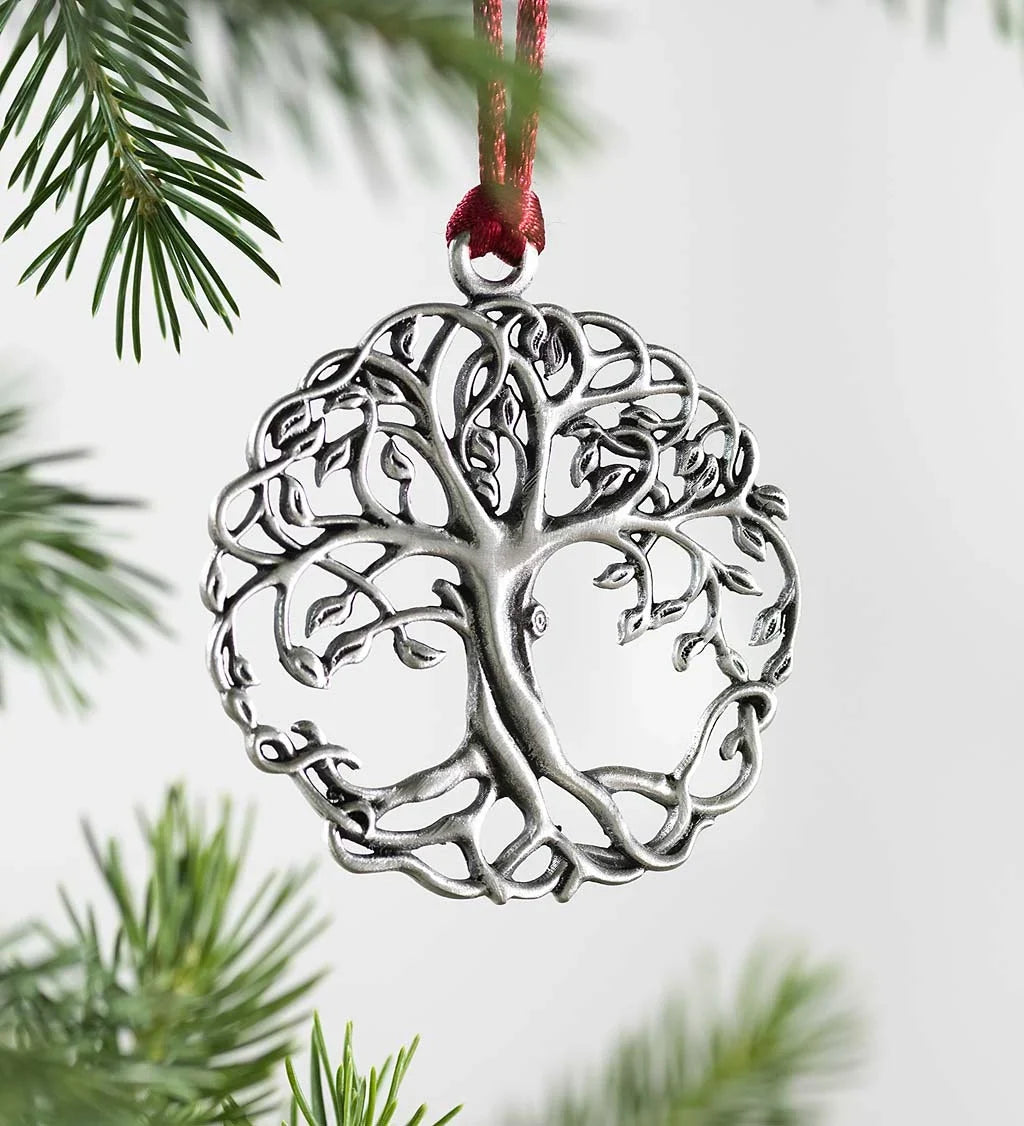 šSolid Pewter Christmas Tree Ornamentš„