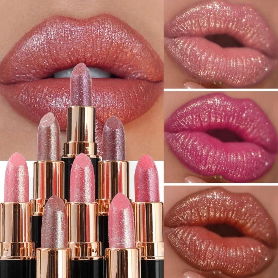 48% OFF Diamond Lip Gloss Glitter Lipstick Waterproof