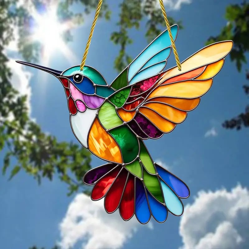 💥LAST DAY 70%OFF💥 - 💖Hummingbird Suncatcher Colorful Ornament Window Hanging