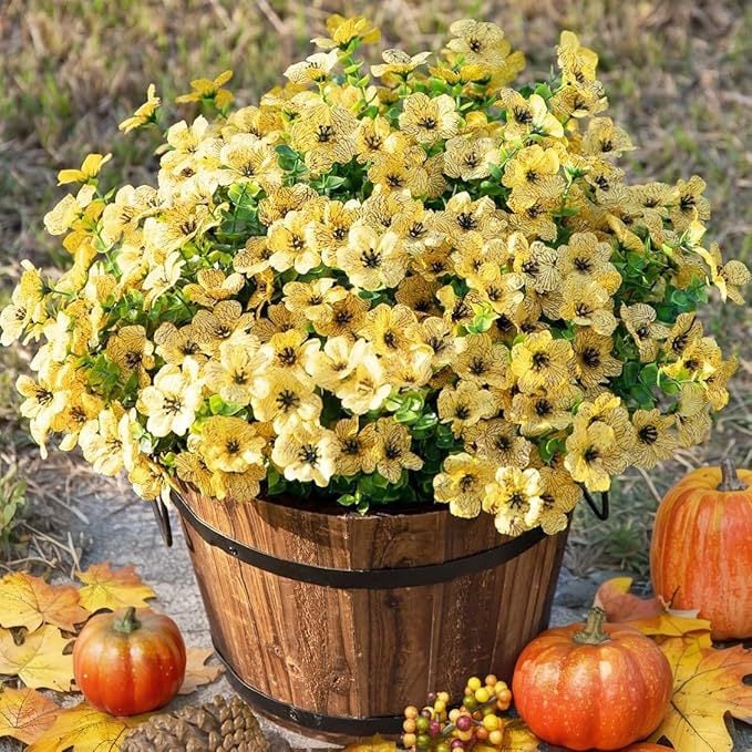 💥💥Upgraded high-grade material 🌱UV Resistant Lifelike Artificial Flowers