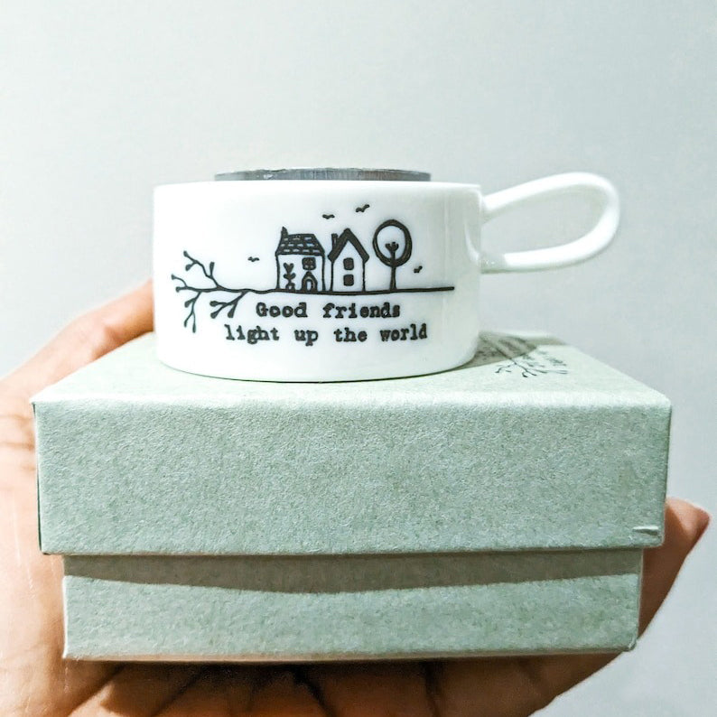 🕯️Handled Tea Light Holder - Good Friends Light Up The World✨