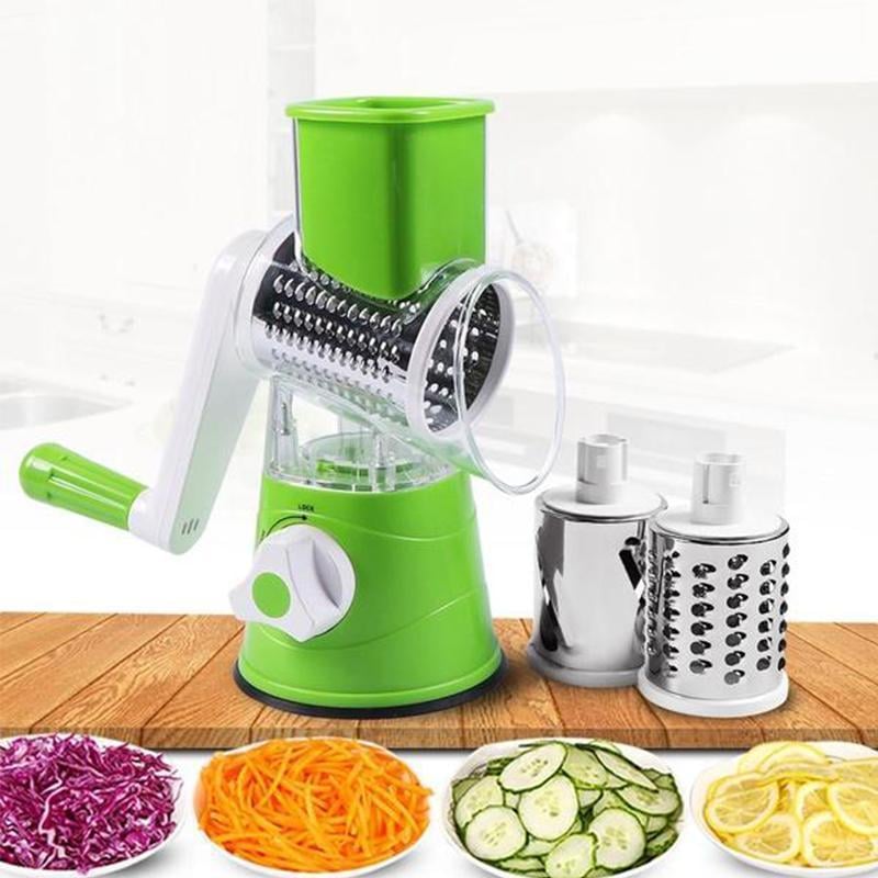 🧑🍳Kitchen Artifact --3 in 1 Rotary Cheese Grater Vegetable Slicer