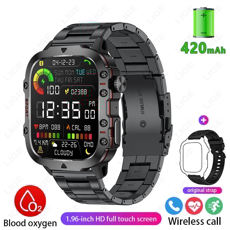2024 Newest Men's Rugged Military Smart Watch for Android & IOS