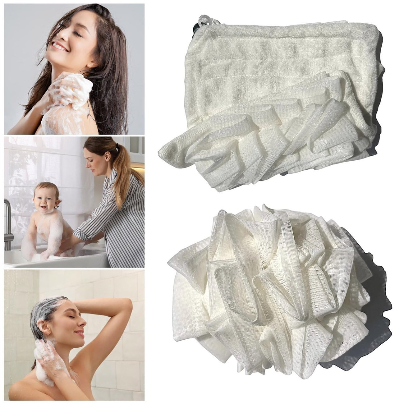 2-in-1 Bath Sponge & Washcloth