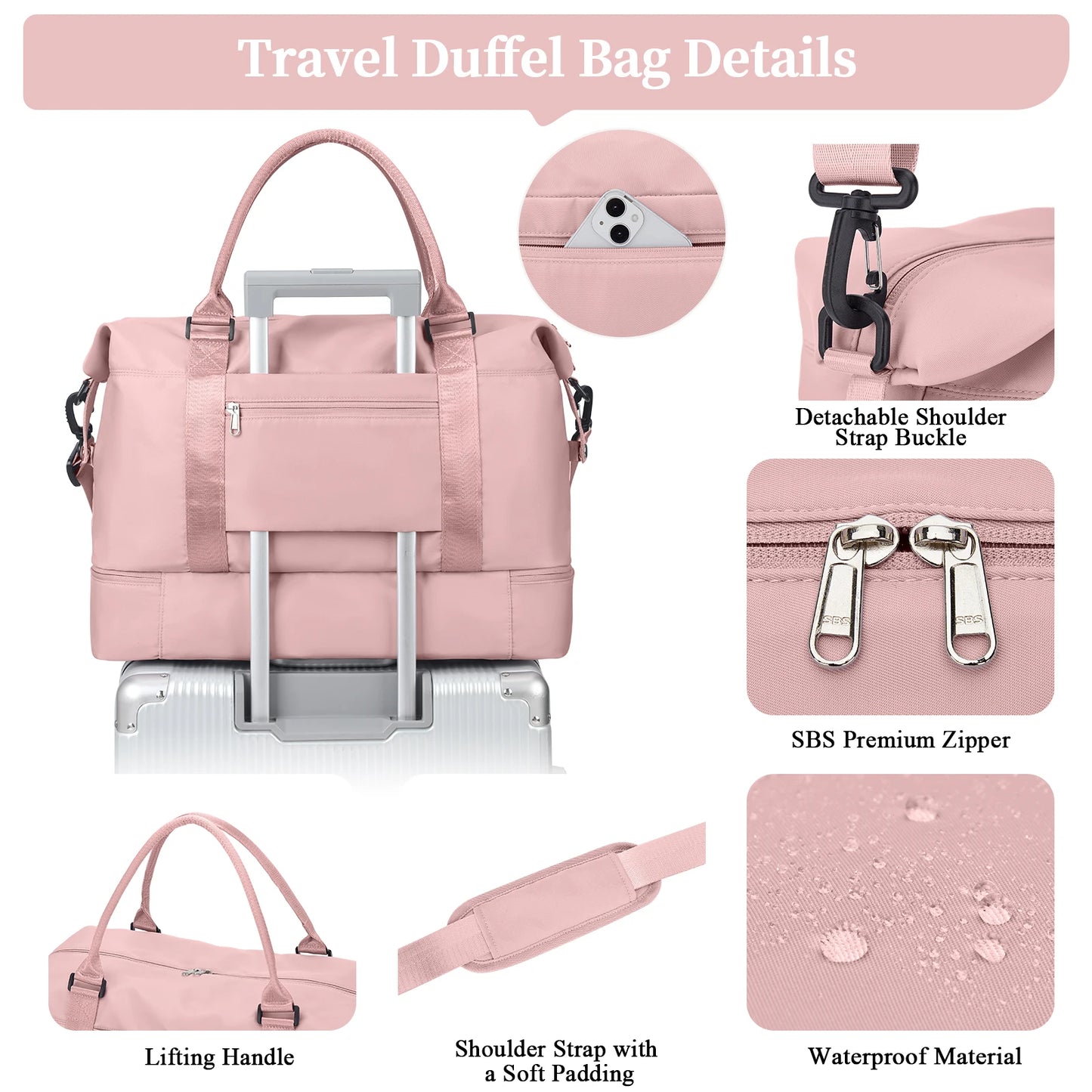 The Ultimate Carry-All – Weekender Duffel for Women with Shoe Pocket & Vanity Bag