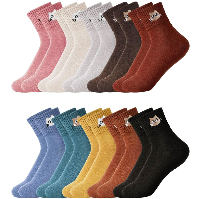 10-Pair Colorful Smiley Face Ankle Socks