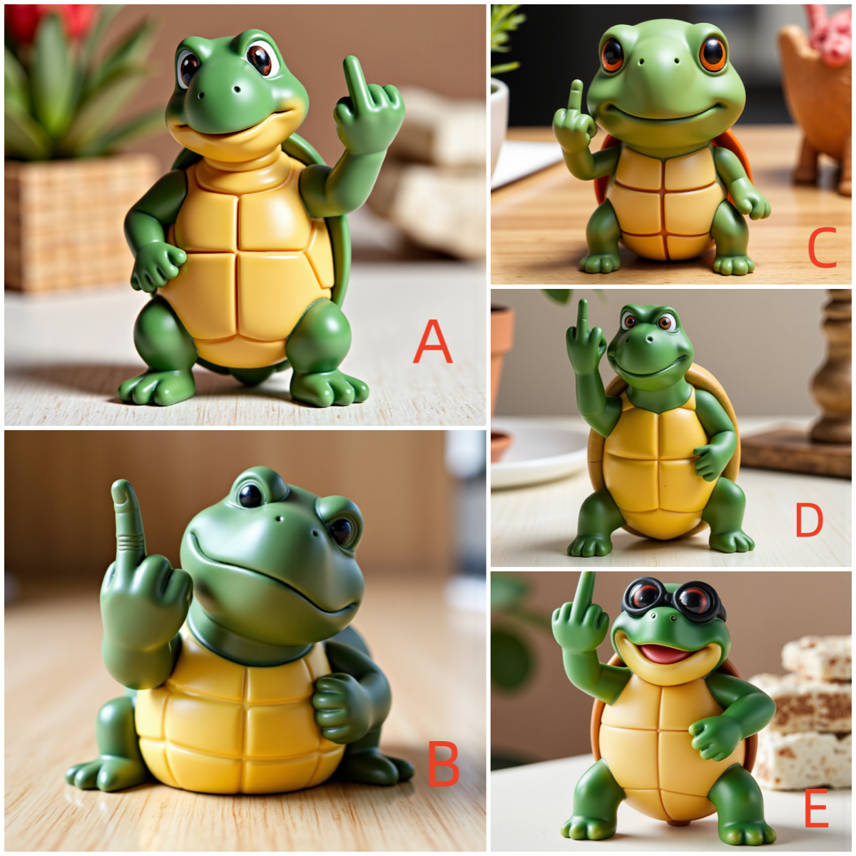 Middle Finger Sea Turtle Sculpture