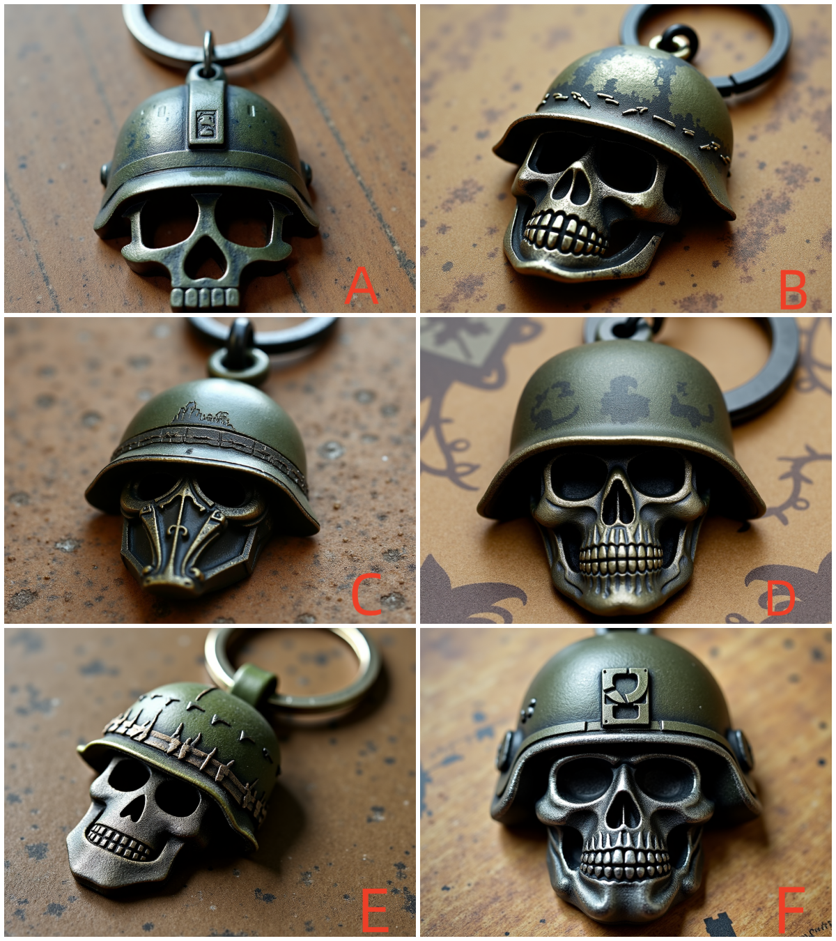 Military Skull Keychain
